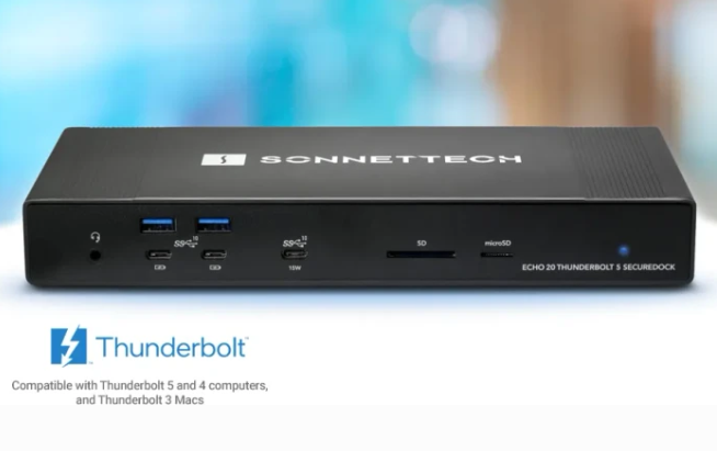 Sonnet Echo 20 Thunderbolt 5 SecureDock Dockingstation Schwarz