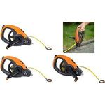 Bradas Glasfaser-Rollbandmaß mit Kurbel, 6:1, Länge: 30 m orange/schwarz, Maßband aus Kohlenstoffstahl mit gelber - 1 Stück (DIY-MH13-03013M)