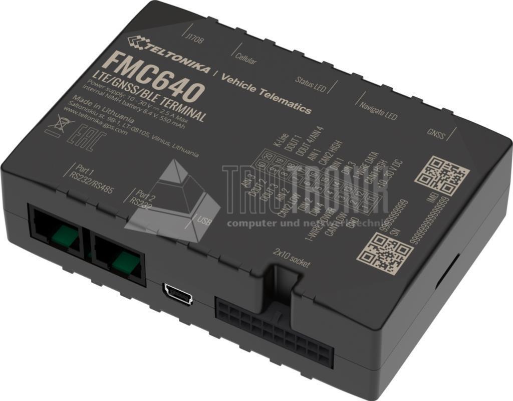 Teltonika FMC640 GNSS/LTE/3G/GSM-Terminal mit Hochleistungs-Pufferbatterie Fleet Management (FMC640) (geöffnet)