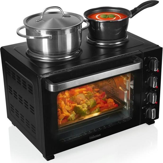Tristar OV-3670 Minibackofen mit Kochplatten 35 L 3200 W Schwarz