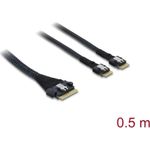 Delock PCIe 4.0 Kabel Slim SAS SFF-8654 8i zu 2 x 4i 0.5 m (82189)