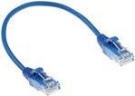 ACT Blue 0.5 meter LSZH U/UTP CAT6 datacenter slimline patch cable with RJ45 connectors CAT6 U/UTP SLIMLINE BU 0.5M (DC9600)