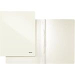 LEITZ Schnellhefter WOW, DIN A4, Karton, perlweiß aus PP-laminiertem Karton, 300 g-qm, Fassungsvermögen: - 10 Stück (3001-00-01)