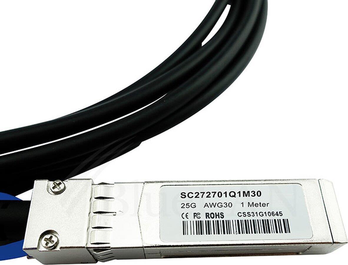 Kompatibles Extreme Networks 25G-SFP28-TWX-P-1M BlueLAN 25GBASE-CR passives SFP28 auf SFP28 Direct Attach Kabel, 1 Meter, AWG30 (25G-SFP28-TWX-P-1M-BL)