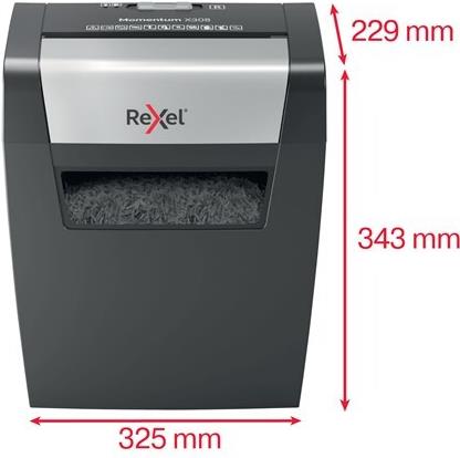 Rexel Momentum X308 Aktenvernichter 8 Blatt Kreuzschnitt 5 x 42 mm Schwarz