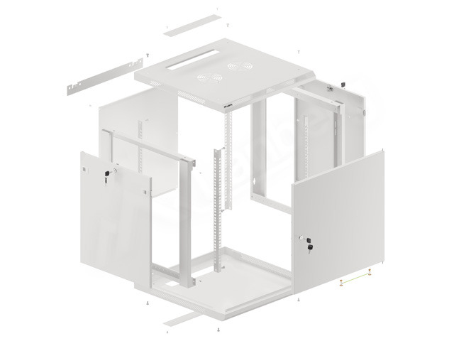 Lanberg WF01-6612-00S 19" 600x600 Wandmontage-Rack 12U Grau