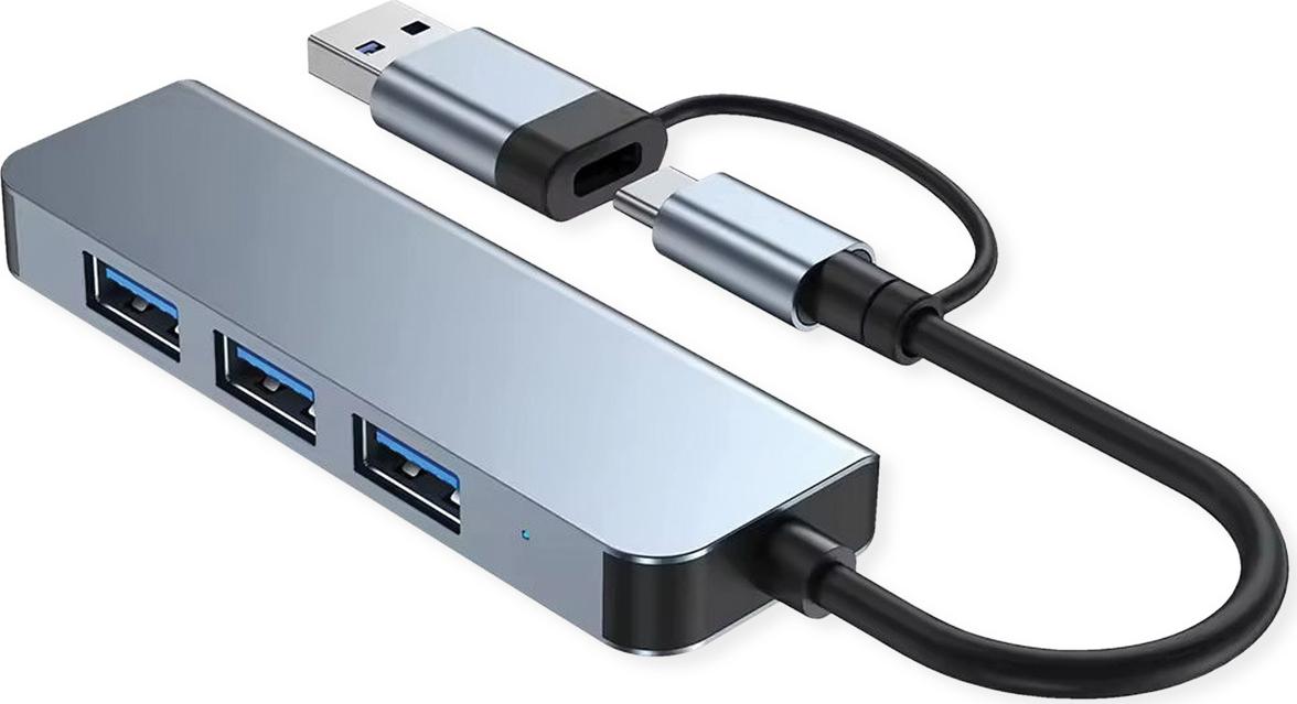 VALUE Metall Hub, 4 Port, USB-A+C 1x USB-A 3.0, 3x USB-A 2.0 (12.99.1145)