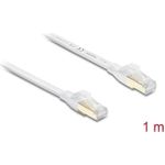 Delock RJ45 Flachband Patchkabel Cat.8.1 U/FTP bis 40 Gbps 1 m weiß (81025)