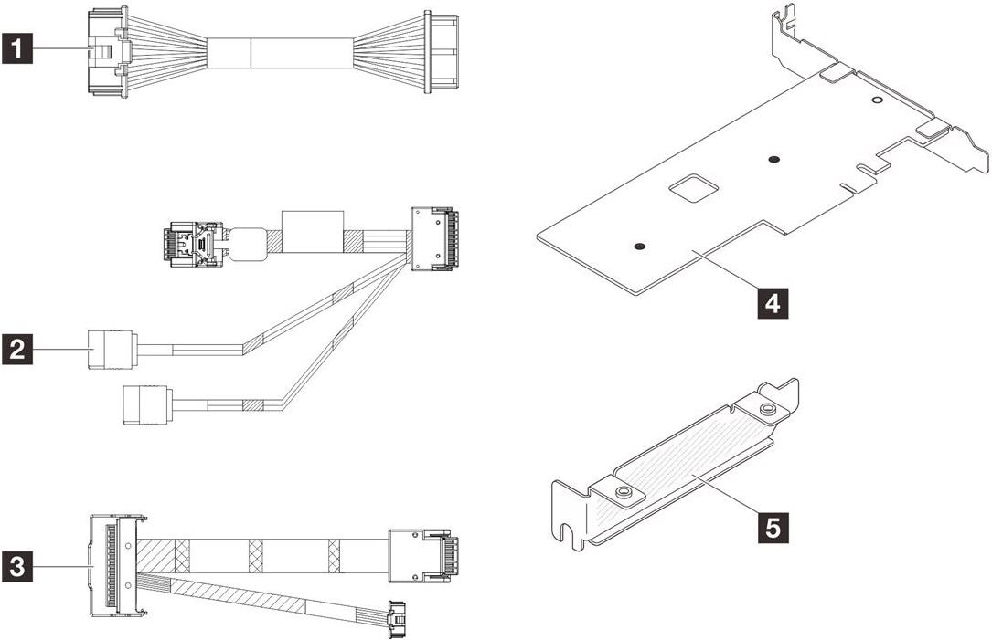 Image of Lenovo ThinkSystem SR250 V3/ST250 V3 M.2 Cable Kit (4Z57A88898)