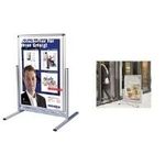 FRANKEN Plakatständer "Outdoor", DIN A1 (B)594 x (H)841 mm für den Außenbereich, aus silbereloxiertem Aluminium (BS1302)