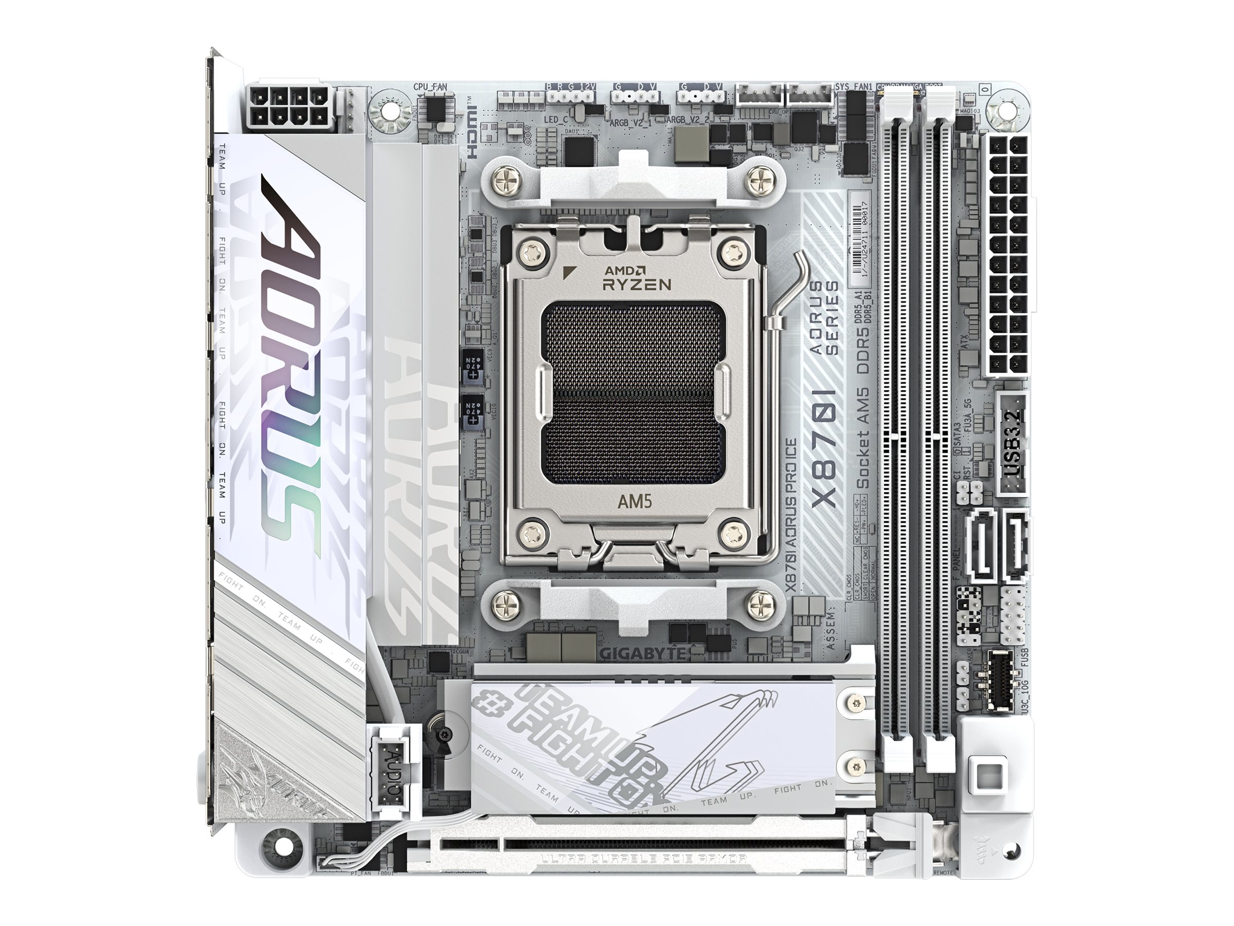 Gigabyte AORUS X870I AORUS PRO ICE Mainboard Mini-ITX Sockel AM5 AMD X870 Weiß