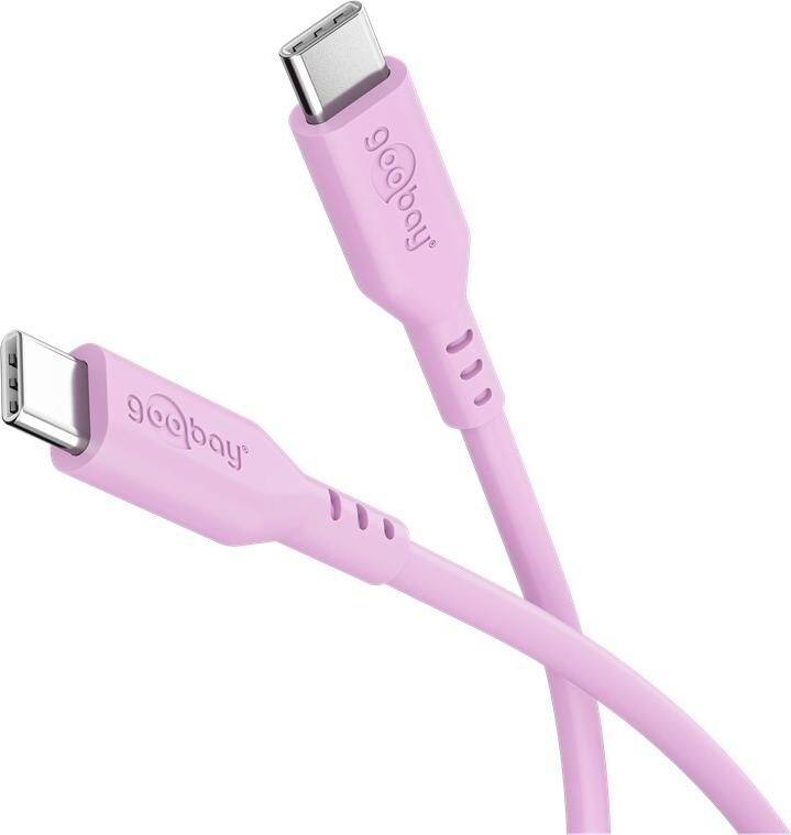 Goobay USB-C-Silikonkabel, 1,5 m, pink (77746)
