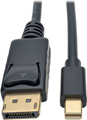 Tripp Lite Mini DisplayPort to DisplayPort 4K @ 60 Hz Adapter Cable (M/M), 4096 x 2160 (4K x 2K), mDP to DP 1.2, Black, 6 ft (P583-006-BK)