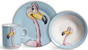 Ritzenhoff & Breker Geschirr-Set "HAPPY ZOO FLO", 3-teilig aus Porzellan, spülmaschinengeeignet, im Geschenkkarton, - 1 Stück (413342)