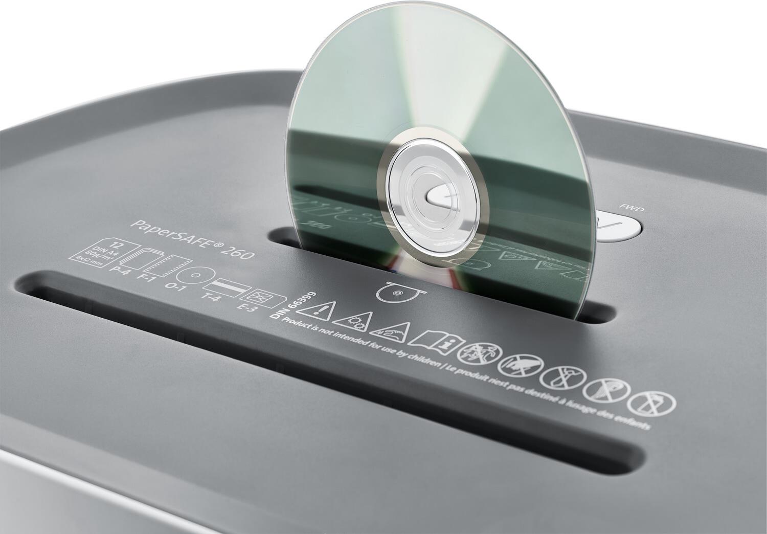 Dahle PaperSAFE 260 Aktenvernichter Kreuzschnitt 4x12 mm P-4 Grau, Weiß