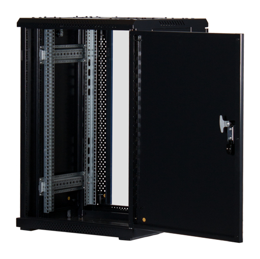 Rockstable RS19-6618 19"-Serverschrank 18 HE Freistehendes Gestell Glastür Schwarz