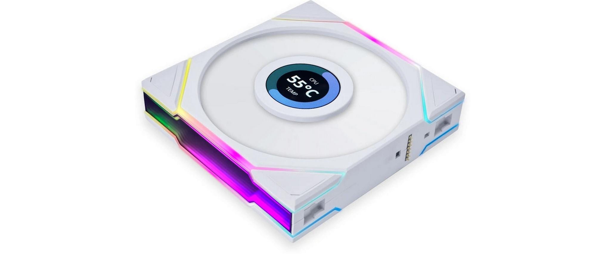 Lian Li UNI FAN TL LCD 120 mm Gehäuselüfter 3er-Pack Weiß
