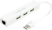 LogiLink USB 2.0 to Fast Ethernet Adapter with 3-Port USB Hub (UA0174A)