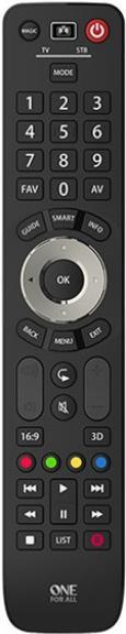 One For All Evolve 2 Drucktasten Schwarz Fernbedienung (URC 7125)