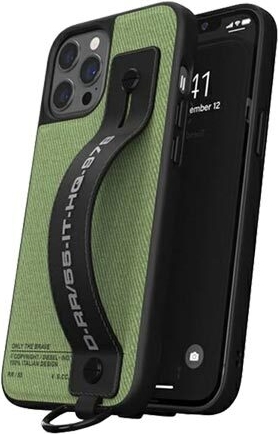 Diesel Handstrap Case Utility Twill Cover Black/Green, für Apple iPhone 12 Pro Max (44292)