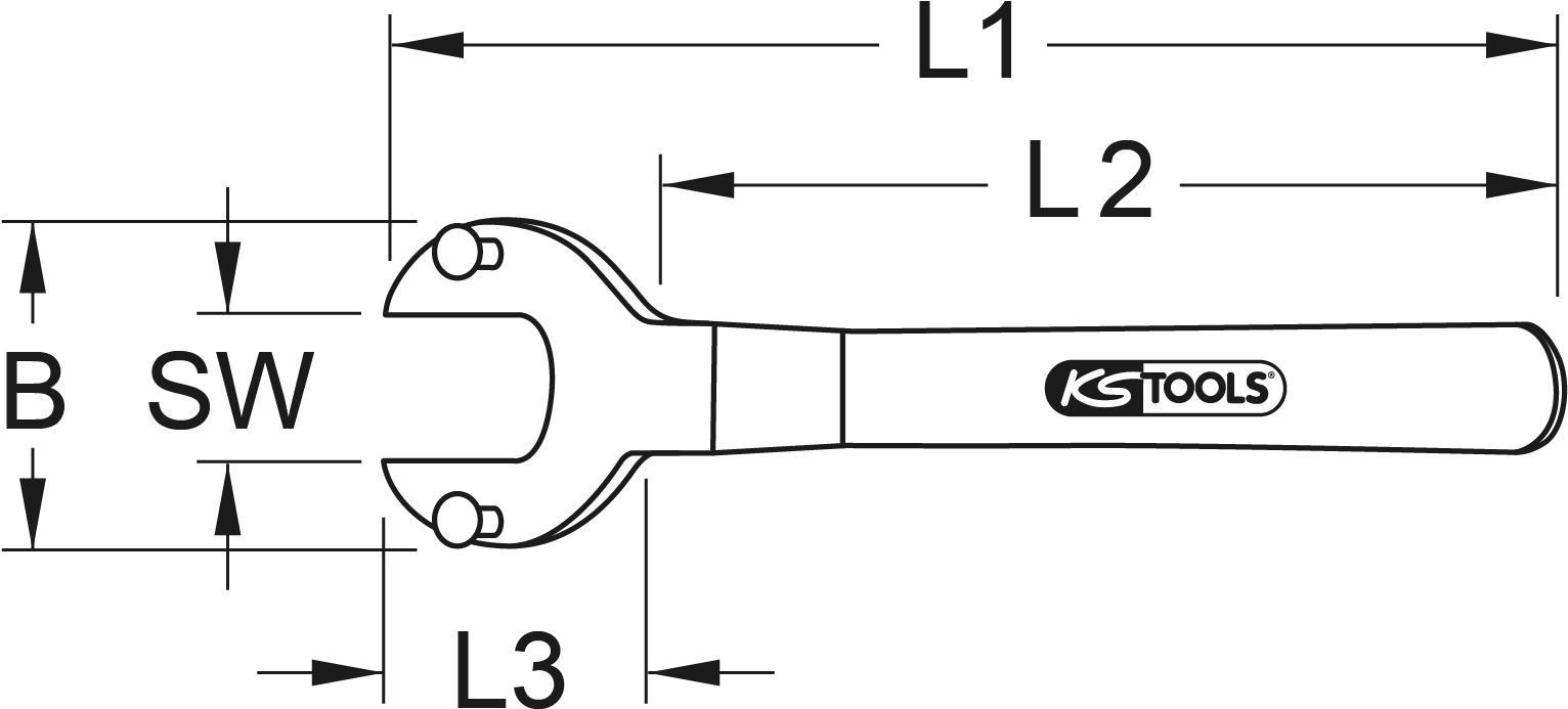 KS TOOLS BRONZEplus Schlüssel für Tankwagenventil Typ A 160x90 mm (963.8244