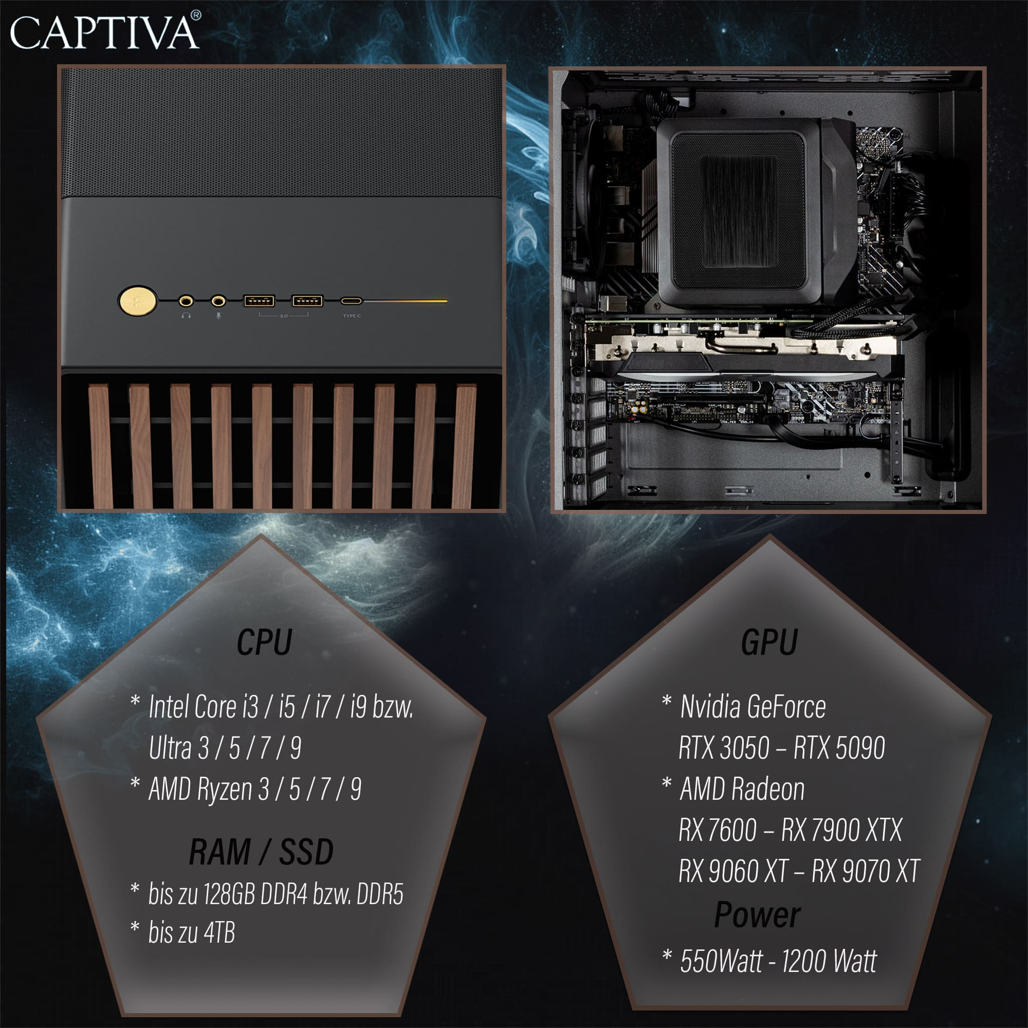 CAPTIVA Entry Gaming R10-2105 AMD Ryzen 7 5700X 16 GB RAM 1 TB SSD Schwarz