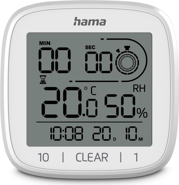 Hama Digitale Badezimmeruhr Zypern, Saugnapf, zum Stellen und Hängen, Weiß (00185893)