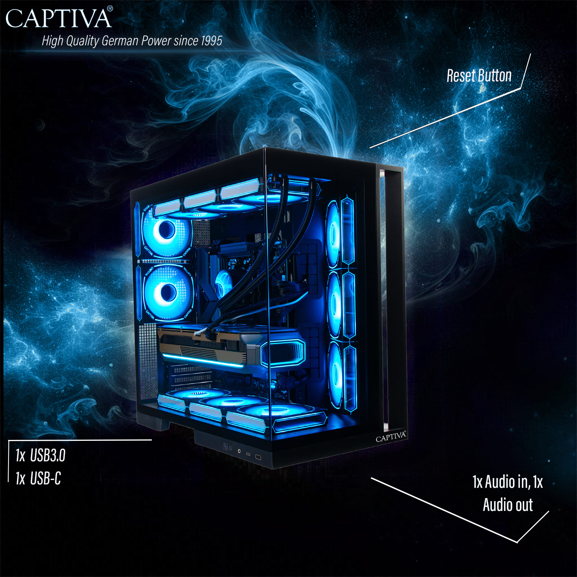 Captiva Ultimate Gaming I89-271 Intel Core Ultra 9 285KF NVIDIA GeForce RTX 5090 32 GB RAM 2 TB SSD Schwarz