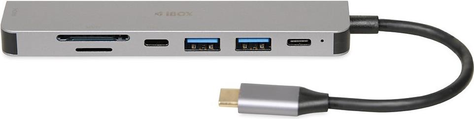 iBox IUH3SL4K Notebook-Dockingstation & Portreplikator USB 3.2 Gen 1 (3.1 Gen 1) Type-C Power Delivery 100W Silber (IUH3SL4K)