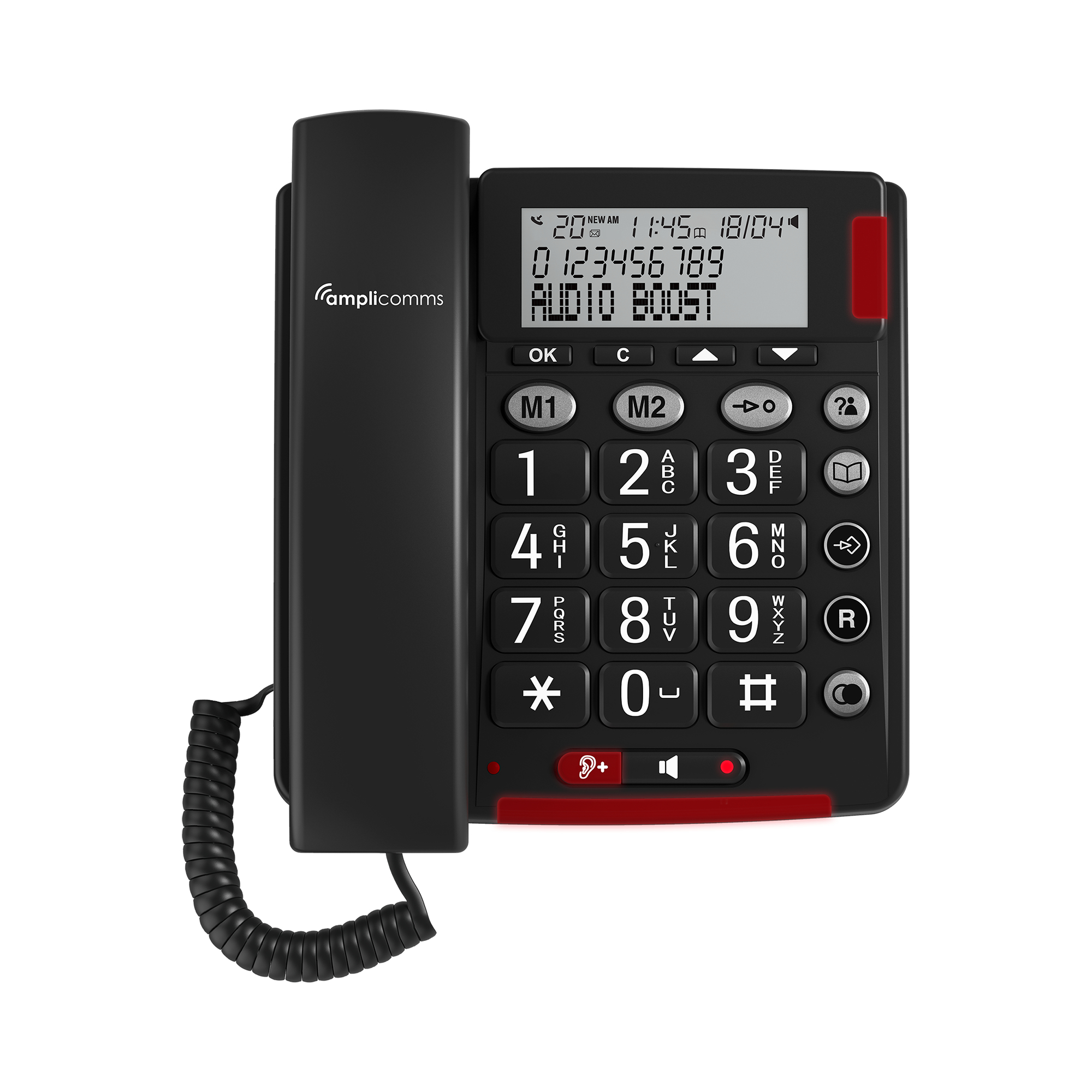 Amplicomms BigTel 48 Plus Schnurgebundenes Seniorentelefon Dunkelgrau
