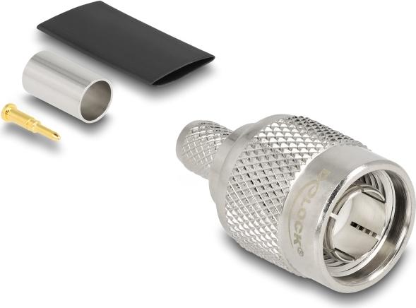 Delock TNC Stecker zum Crimpen RG-59mit passendem Schrumpfschlauch (91776)