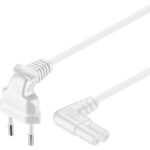 Wentronic Goobay Euro Anschlusskabel beidseitig abgewinkelt, 1,5 m, Weiß - Eurostecker (Typ C, CEE 7/16) > Gerätebuchse C7 (97349)