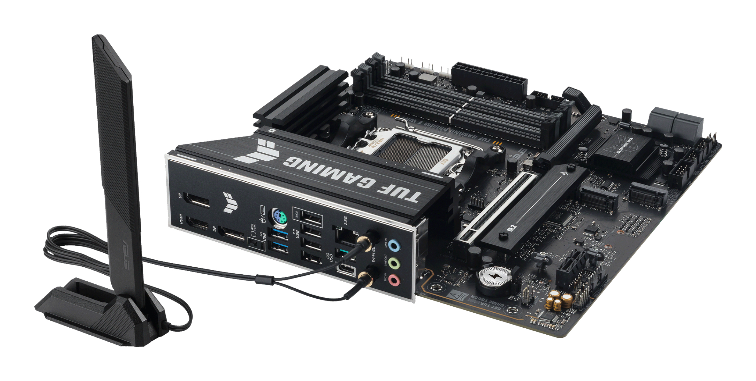 ASUS TUF GAMING B850M-E WIFI Mainboard Socket AM5 AMD B850 DDR5 Micro ATX Wi-Fi 6E Grau