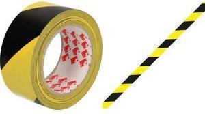 RAADHUIS Bodenmarkierungsband, 50 mm x 33 m, schwarz / gelb aus PVC, zum Markieren und Warnen - 1 Stück (RD-351142-3)