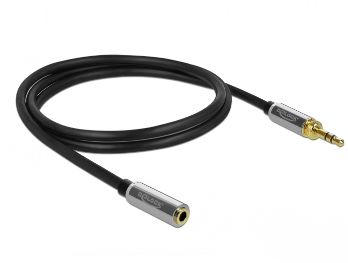 Delock Audio-Kabelkit 3,5 mm Stecker auf 3,5 mm Buchse mit 6,35 mm Adapter 5 m Schwarz