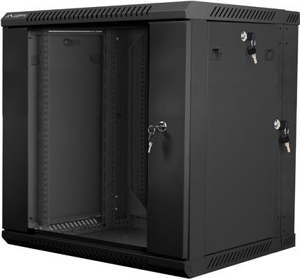 Lanberg WF02-6612-10B Rack 12U Wandmontiertes Regal Schwarz (WF02-6612-10B)