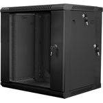 Lanberg WF02-6612-10B Rack 12U Wandmontiertes Regal Schwarz (WF02-6612-10B)