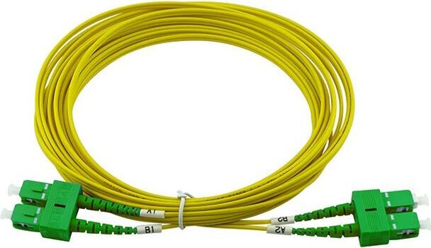 BlueOptics Duplex LWL Patchkabel, SC-APC/SC-APC, 2 Meter, Singlemode E9/125Âµm, G.657.A1, OS2, Eingangsdämpfung: unter 0.2dB, Markenfaser, LSZH gelb, 2.0mm Tube, Keramik Ferrule, inkl. Messprotokoll (SFP3232BU2MM)