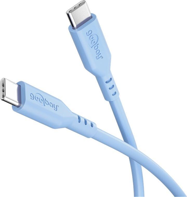 Goobay USB-C-Silikonkabel, 1,5 m, blau (77741)