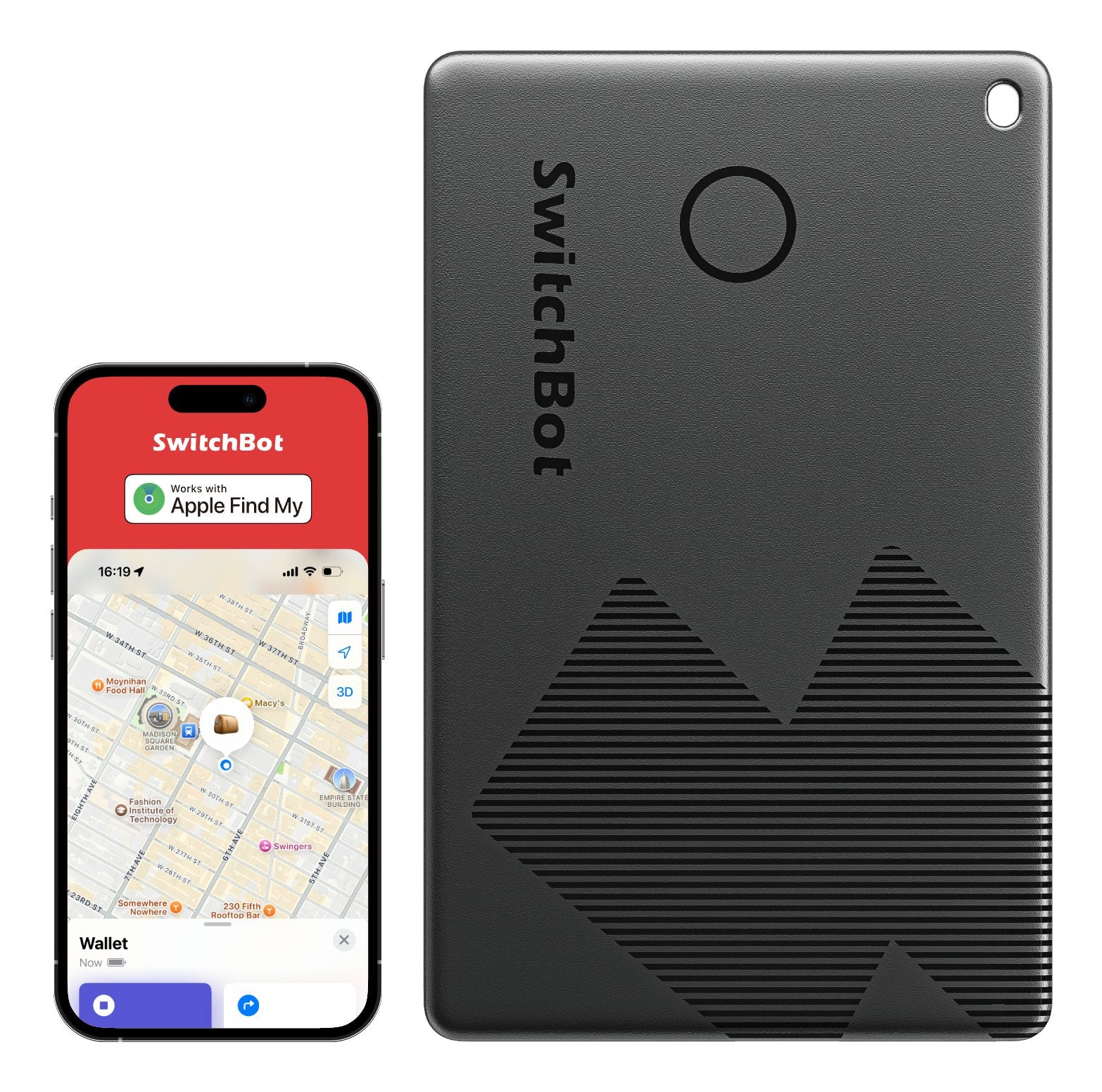 SwitchBot Geldbörsen-Tracker-Karte NFC-kompatibel Schwarz