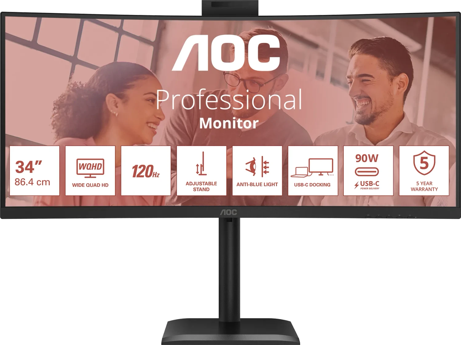 AOC CU34E4CW LED-Monitor 86.4 cm (34") gebogen - USB (CU34E4CW)