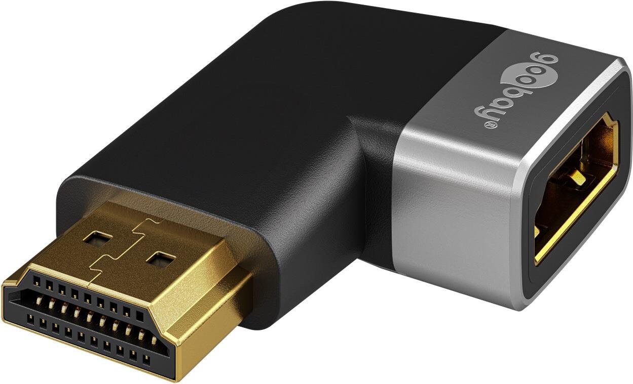 Goobay HDMI -Winkeladapter 270° horizontal 8K a 60 Hz vergoldet - -Buchse Typ A> (72012)