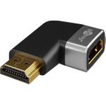 Goobay HDMI -Winkeladapter 270° horizontal 8K a 60 Hz vergoldet - -Buchse Typ A> (72012)