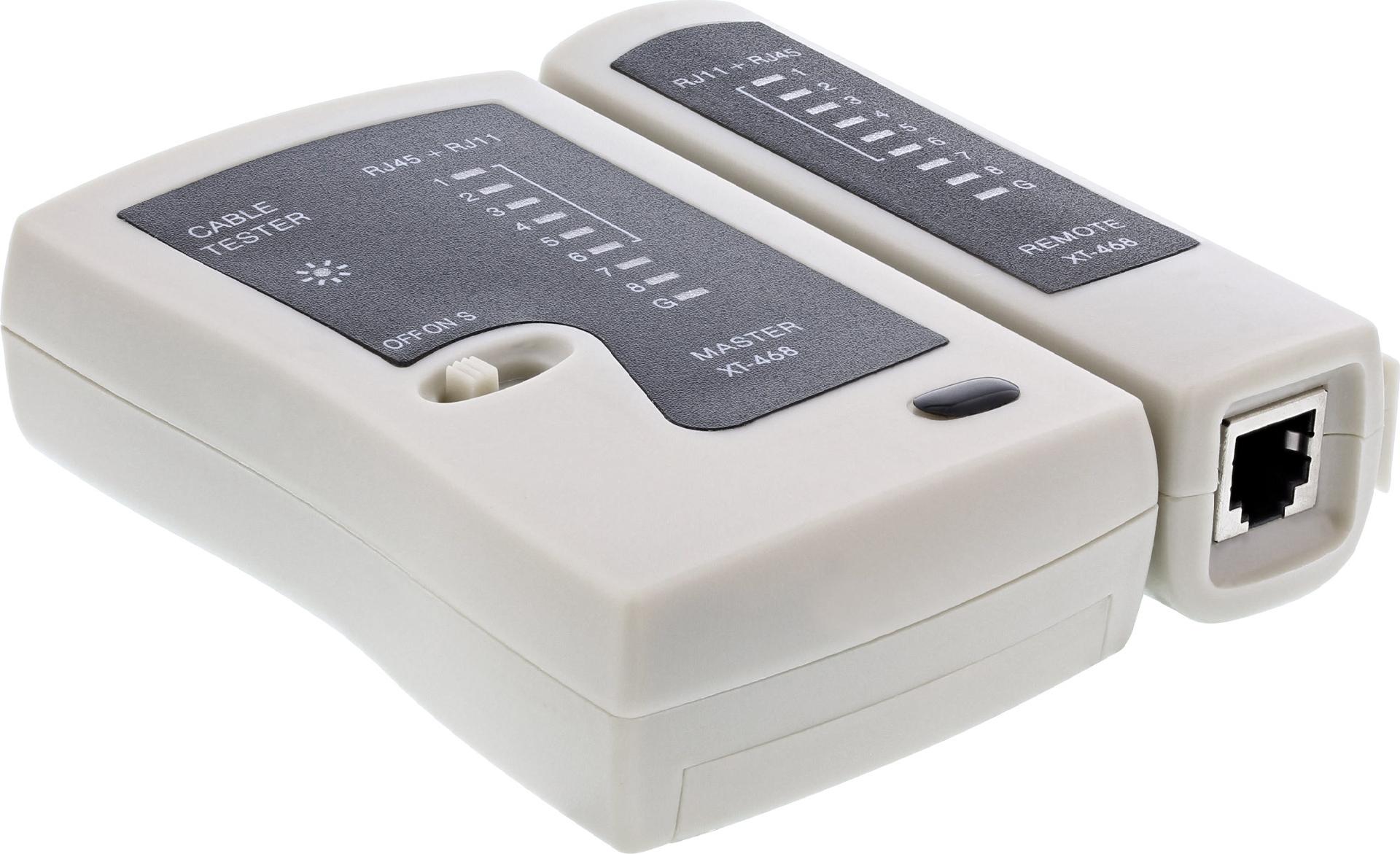 InLine 79998A Netzwerktester-Set für RJ45 und RJ11 mit 9 LED