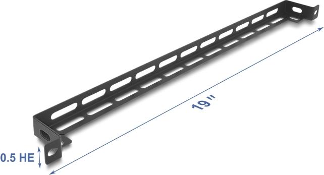 Delock 48,30cm (19") 0,5 HE L-Form Panel 50 mm mit Kabelbinderbefestigung schwarz