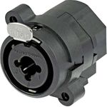 Neutrik XLR-Steckverbinder Flanschbuchse, Kontakte gerade Polzahl: 3 Schwarz NCJ9FI-S 1 St. (NCJ9FI-S)