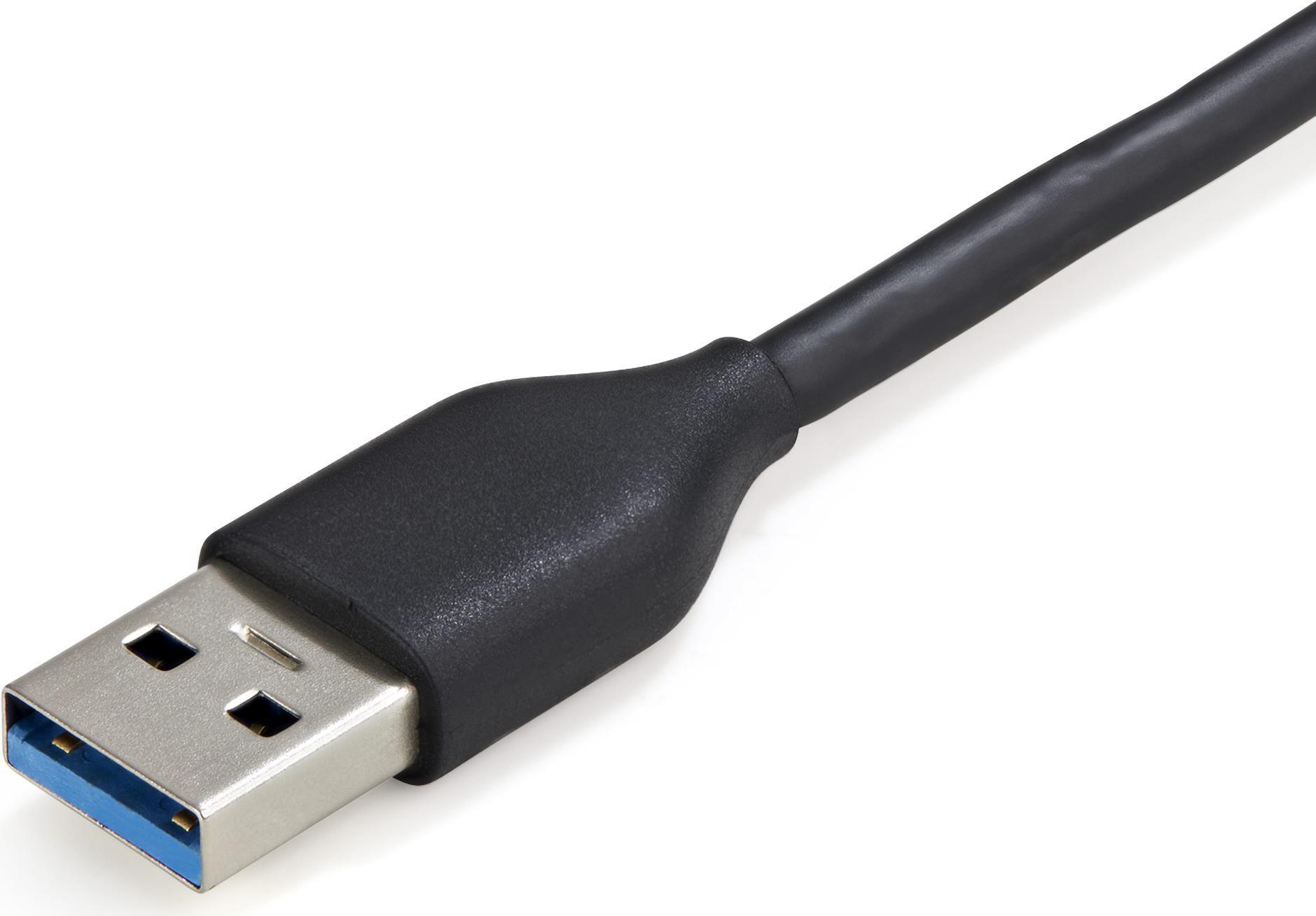 StarTech.com 4 Port USB 3.0 Hub, 4x USB-A, 5Gbps Laptop/Desktop USB Type-A Hub, USB Bus Powered, 27,90cm (11") Long Cable with Cable Management  (HB30AM4AB)
