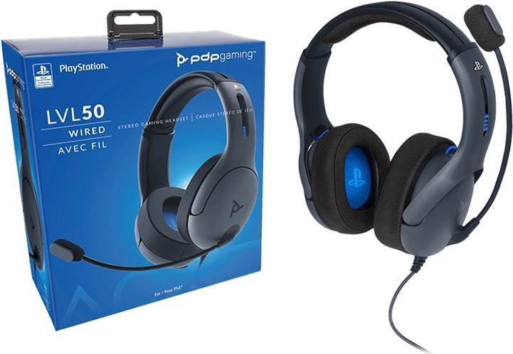 PDP PS4 LVL50 Wired Stereo Gaming Headset, 051-099-EU-BK Wired