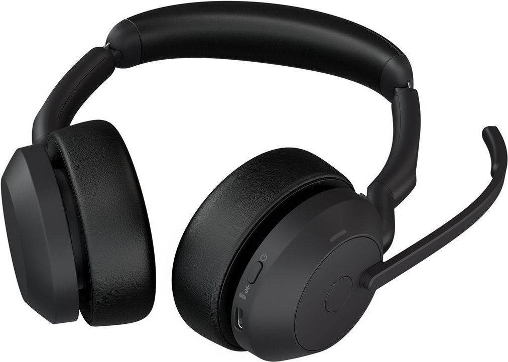 Jabra Evolve2 55 UC Stereo On-Ear Headset Kabellos ANC mit Ladestation Schwarz