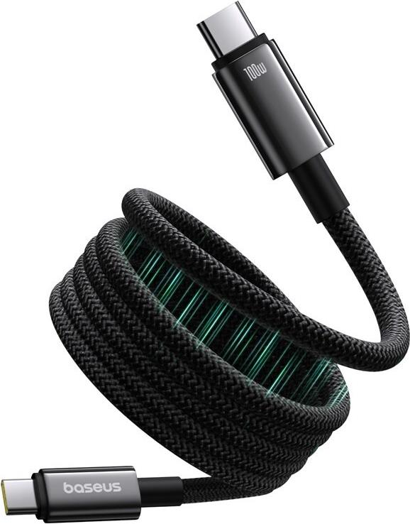Baseus Tungsten Magnetisches USB C auf USB C Schnellladekabel 1 m 100 W Schwarz (P10319805111-00)